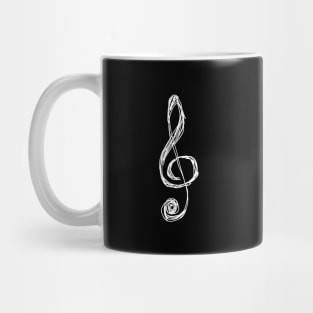 White Treble Clef scribbled Mug